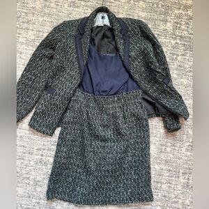 Chic Tweed Skirt Suit Set